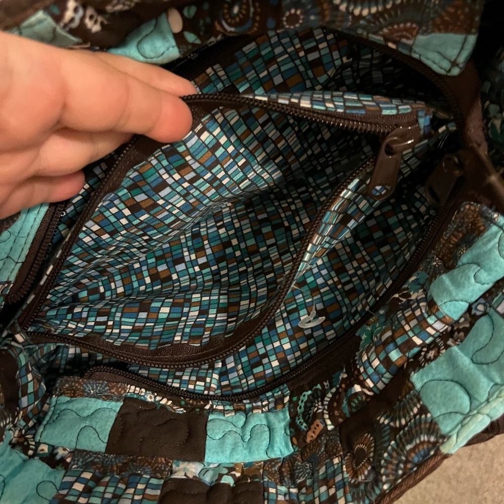 Donna Sharp Blue And Brown Patchwork Shoulder Bag - image 6